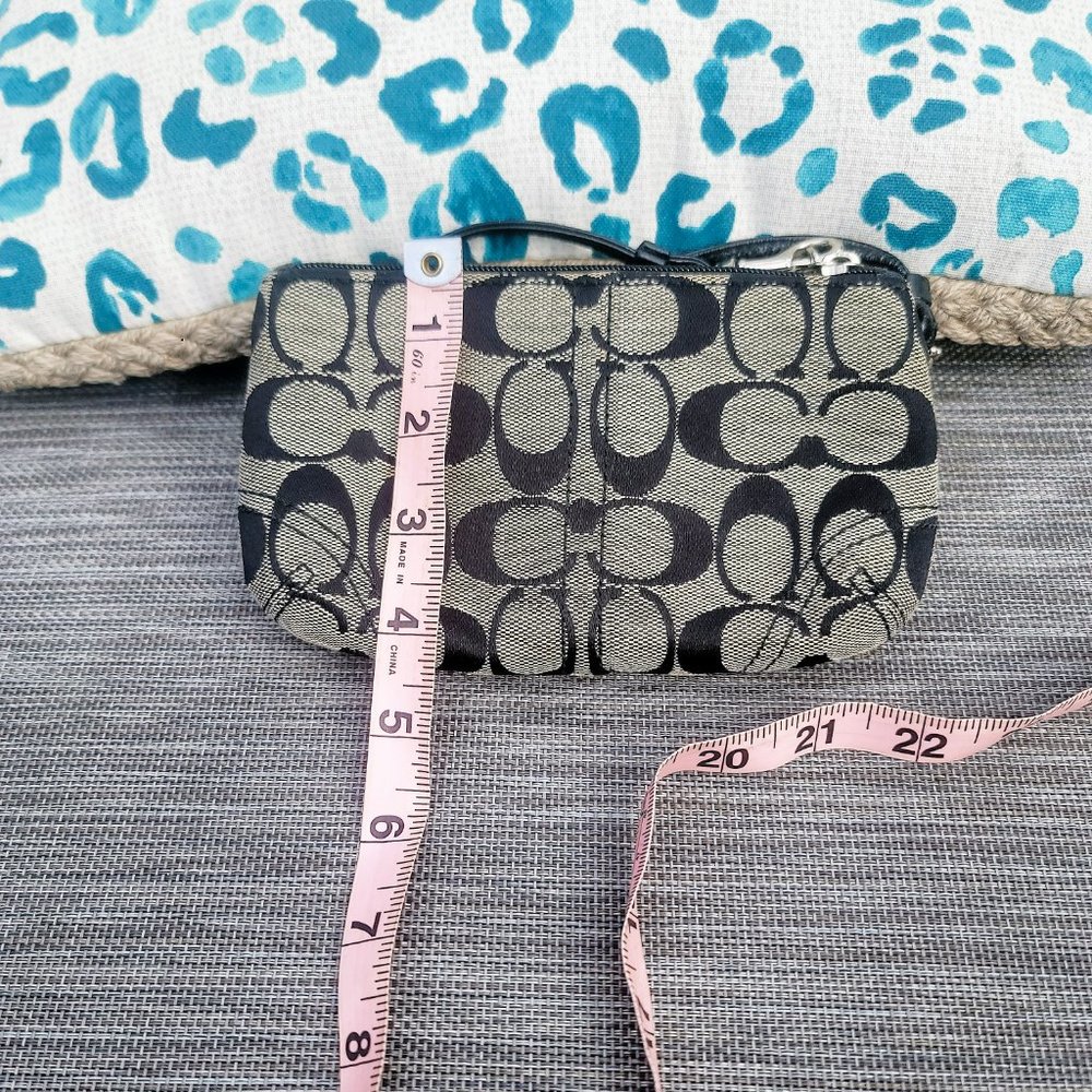 SOLD Coach monogram black and gray wristlet, EUC - Picture 4 of 6